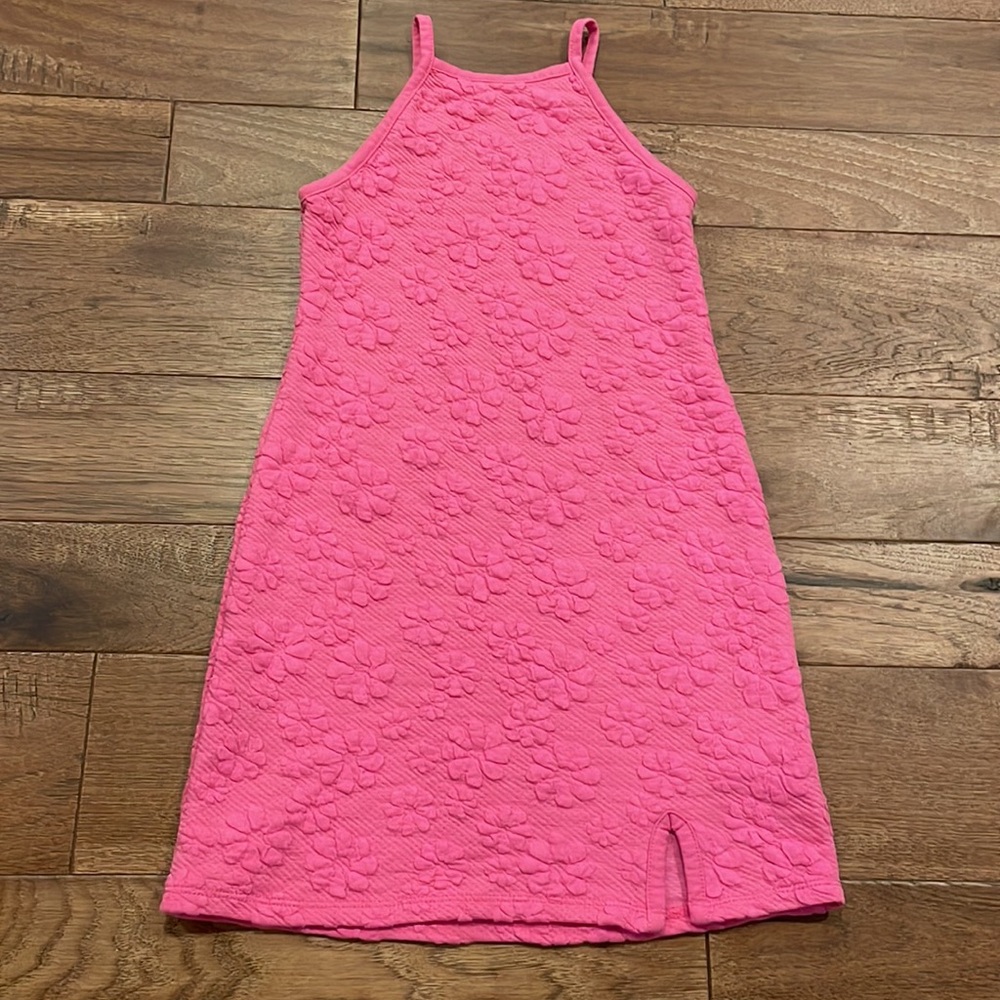 Art Class Sleeveless Strap Dress - Size S (6/7) - Pink Flowers
